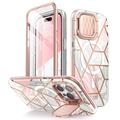 iPhone 15 Pro Supcase Cosmo Mag Hybridfodral - Rosa marmor