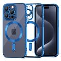iPhone 15 Pro Tech-Protect MagShine-fodral - MagSafe-kompatibelt - Klar / Mörkblå