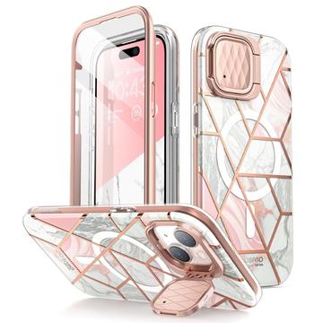 iPhone 15 Supcase Cosmo Mag hybridfodral - rosa marmor