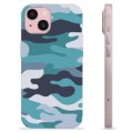 iPhone 15 TPU-Skal - Blå Kamouflage