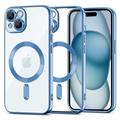 iPhone 15 Tech-Protect MagShine-fodral - Kompatibelt med MagSafe - Klar / Mörkblå