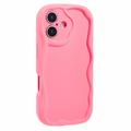 iPhone 16 Candy Color Wavy TPU-Skal - Varmrosa