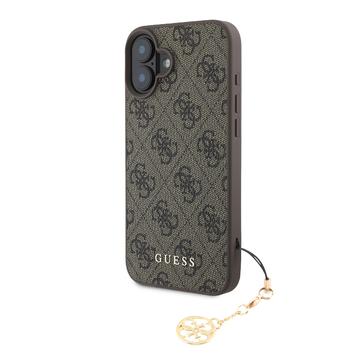 iPhone 16 Guess 4G Charms Collection Hybrid Skal - Brun