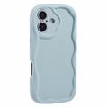 iPhone 16 Plus Candy Color Wavy TPU-Skal - Baby Blå