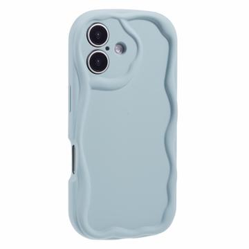 iPhone 16 Plus Candy Color Wavy TPU-Skal - Baby Blå
