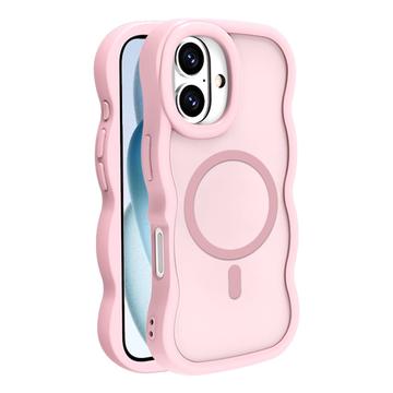 iPhone 16 Plus Vågkant Magnetiskt hybrid skal - Rosa
