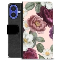 iPhone 16 Premium Plånboksfodral - Romantiska Blommor