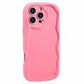 iPhone 16 Pro Candy Color Wavy TPU-Skal - Varmrosa