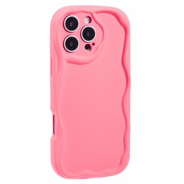 iPhone 16 Pro Candy Color Wavy TPU-Skal - Varmrosa