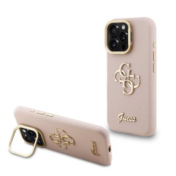 iPhone 16 Pro Max Guess Grained 4G Logo Stativkameraramskal - Rosa