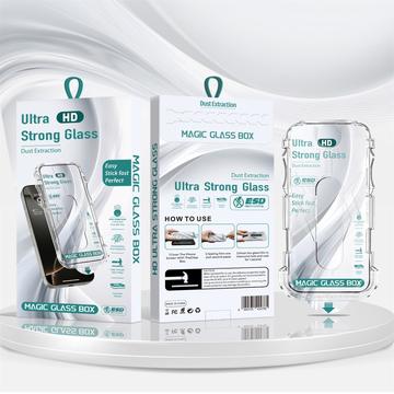 iPhone 16 Pro Max HD skärmskydd av härdat glas med automatiskt verktyg för borttagning av damm - 9H