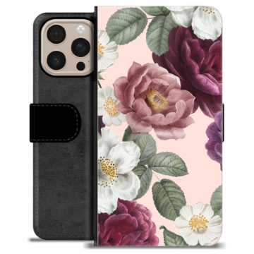 iPhone 16 Pro Max Premium Plånboksfodral - Romantiska Blommor