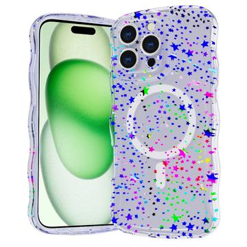 iPhone 16 Pro Max Wave-Edge Laser Glitter MagSafe-Skal - Stjärna