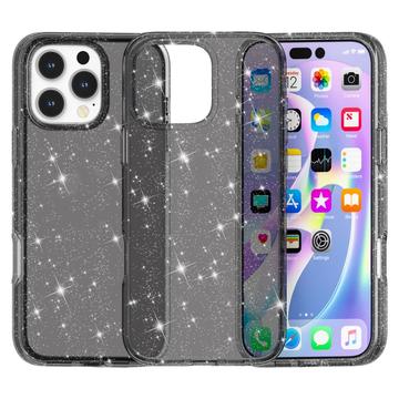 iPhone 16 Pro Stylish Glitter Series Hybrid Skal - Svart