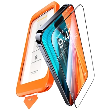 iPhone 16 Pro Torras GlassGo Skärmskydd i härdat glas med automatiskt verktyg för borttagning av damm - Klar