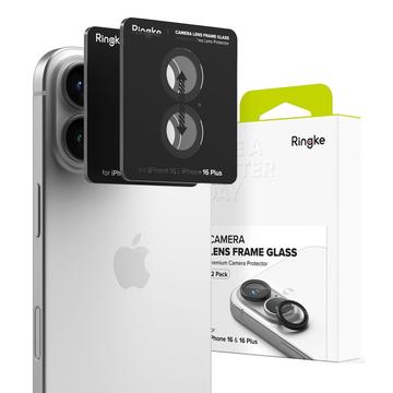 iPhone 16/16 Plus Ringke Kameralinsskydd i Härdat Glas - 2 St. - Svart