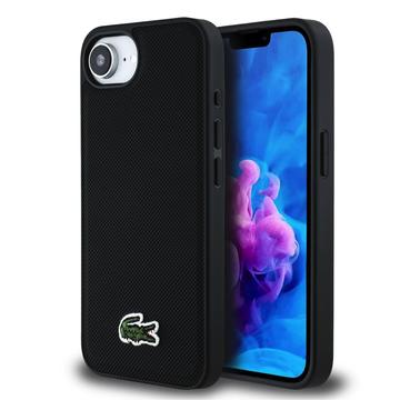 iPhone 16e Lacoste Iconic Petit Pique Woven Logo Skal - MagSafe-kompatibelt - Svart