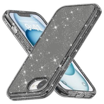 iPhone 16e Stylish Glitter Series Hybrid Skal - Svart