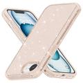 iPhone 16e Stylish Glitter Series Hybrid Skal - Guld