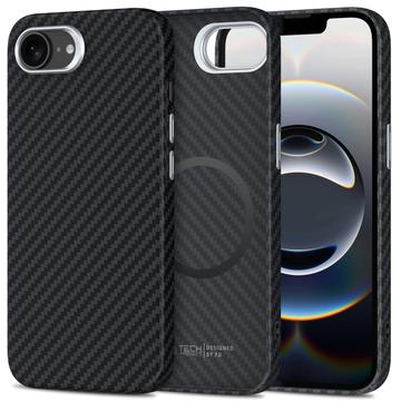 iPhone 16e Tech-Protect Ion Carbon Plastskal - MagSafe-kompatibel - Svart / Silver