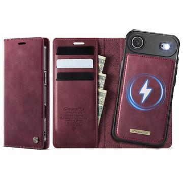 iPhone Air Caseme C49 2-i-1 Avtagbart plånboksfodral - MagSafe-kompatibelt, RFID - Röd