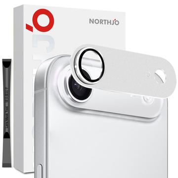 iPhone Air Northjo Fullt skydd Kameralinsskydd i matt metall och härdat glas - Silver