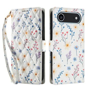 iPhone Air Rombiskt blommigt plånboksfodral