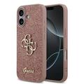 iPhone 17 Guess Fixed Glitter 4G Metal Logo Skal - Rosa