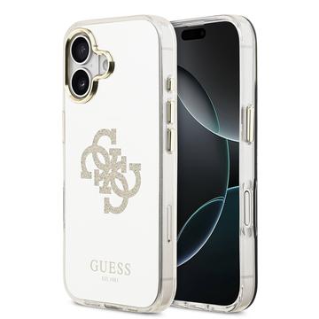 iPhone 17 Guess Mirror 4G Glitter Logo Hybrid Skal - MagSafe-kompatibelt - Guld