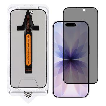 iPhone 17 Skärmskydd i härdat glas för privatlivet med installationsverktyg - 9H - svart kant