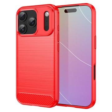 iPhone 17 Pro Borstat TPU Skal - Kolfiber