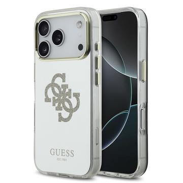 iPhone 17 Pro Guess Mirror 4G Glitter Logo Hybrid Skal - MagSafe-kompatibelt - Guld