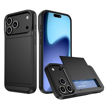 iPhone 17 Pro Hybridskal med Skjutkortplats - Svart