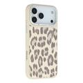 iPhone 17 Pro Jaucase leopardmönstrat magnetiskt hybridskal - Vit