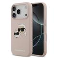 iPhone 17 Pro Karl Lagerfeld Double Heads MagSafe-skal i flytande silikon - Rosa