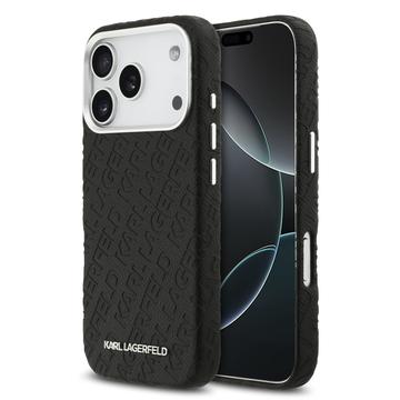 iPhone 17 Pro Karl Lagerfeld Grained Repeated Logo MagSafe-Skal - Svart