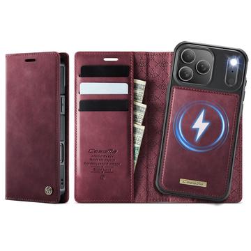 iPhone 17 Pro Max Caseme C49 2-i-1 avtagbart plånboksfodral - MagSafe-kompatibelt, RFID - Röd