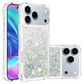 iPhone 17 Pro Max Glitter Quicksand TPU Skal - Silverhjärtan
