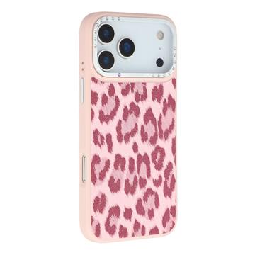 iPhone 17 Pro Max Jaucase leopardmönstrat magnetiskt hybridskal - Rosa