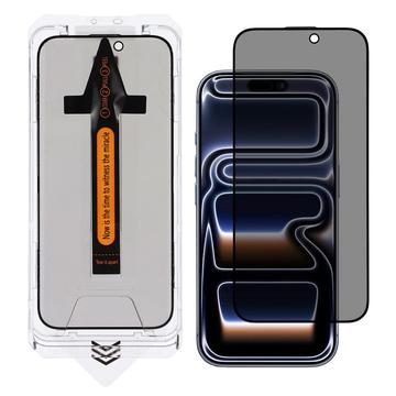 iPhone 17 Pro Max Privacy skärmskydd av härdat glas med installationsverktyg - 9H - svart kant