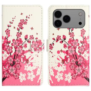 iPhone 17 Pro Max Style Series Plånboksfodral - Rosa Blommor