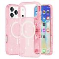 iPhone 17 Pro Max Stylish Glitter Series Hybrid Skal - MagSafe-kompatibel - Rosa
