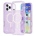 iPhone 17 Pro Max Stylish Glitter Series Hybrid Skal - MagSafe-kompatibel - Lila