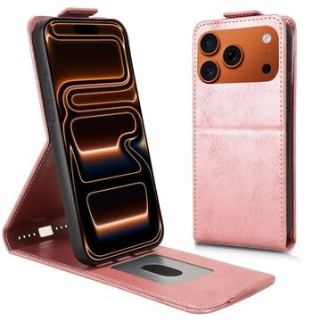 iPhone 17 Pro Max vertikalt flipfodral med stativ - Roséguld