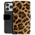 iPhone 17 Pro Premium Plånboksfodral - Leopard
