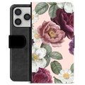 iPhone 17 Pro Premium Plånboksfodral - Romantiska Blommor