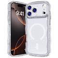 iPhone 17 Pro Wave-Edge Laser Glitter MagSafe-Skal - Klar
