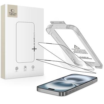 iPhone 17 Tech-Protect Quick Set+ 2-pack skärmskydd av härdat glas - Klar