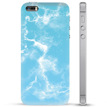 iPhone 5/5S/SE TPU-Skal - Blå Marmor