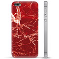 iPhone 5/5S/SE Hybridskal - Röd Marmor